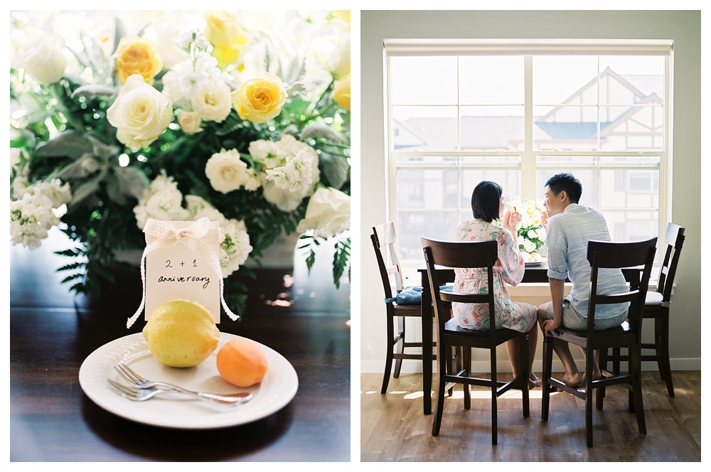 Lifestyle maternity in breakfast nook